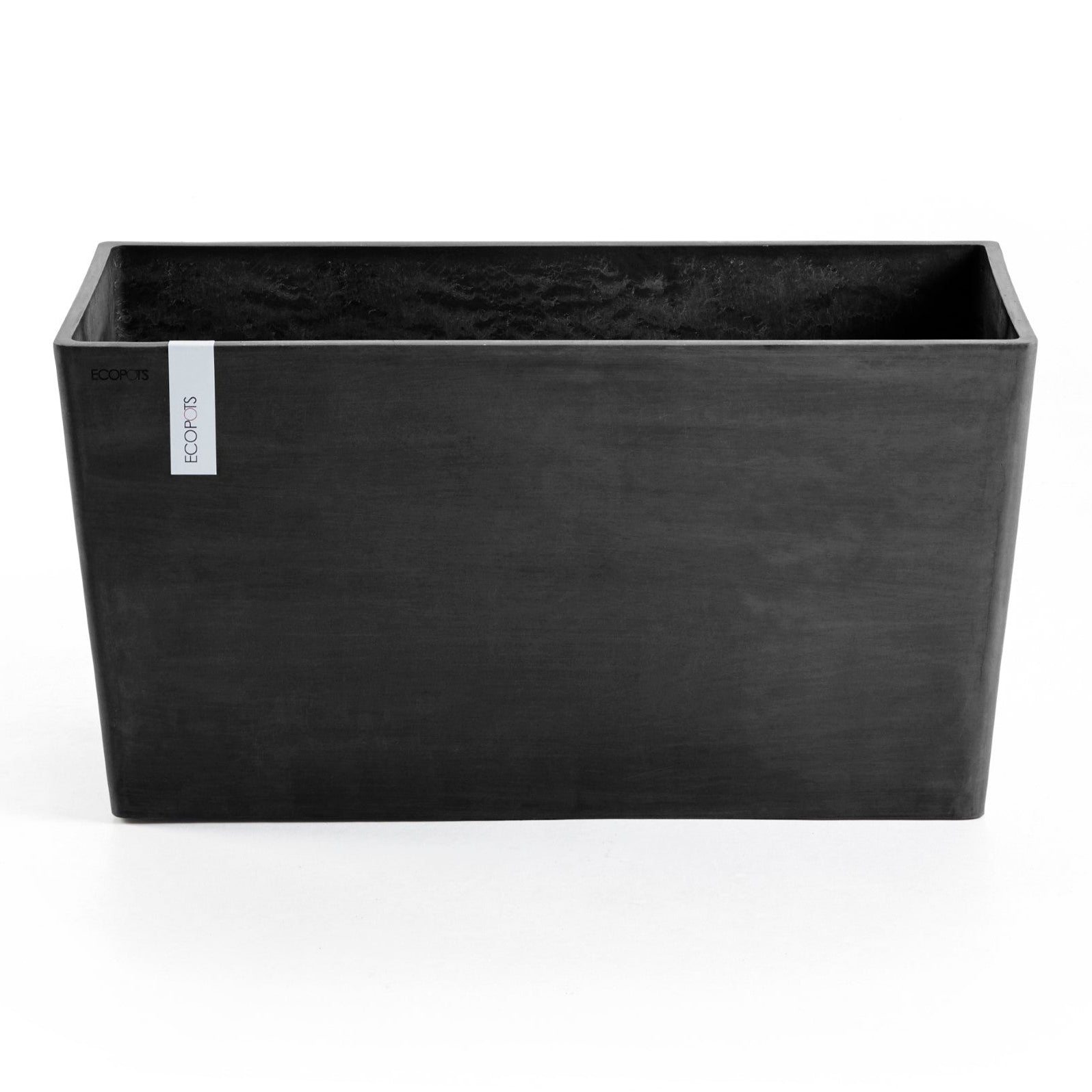 Ecopots Sottovaso Rettangolare Moderno In Plastica Riciclata – Grigio Scuro, 53,3 Cm, Per Interni/Esterni, Abbinale A Fioriera Bruges